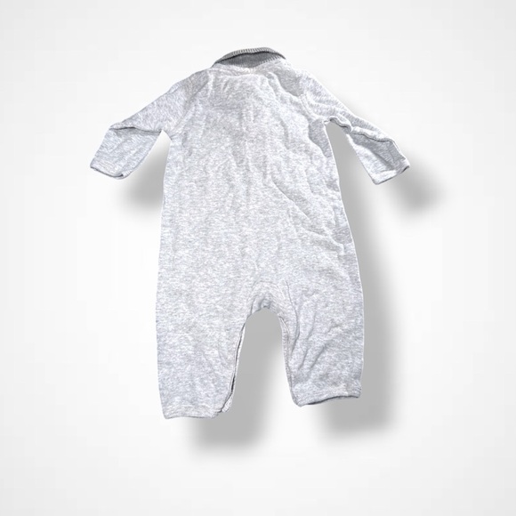 4/$20 Bonnie Baby Gray Onesie with Collar - Picture 3 of 4